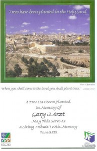 Gary J. Arzt tree certificate
